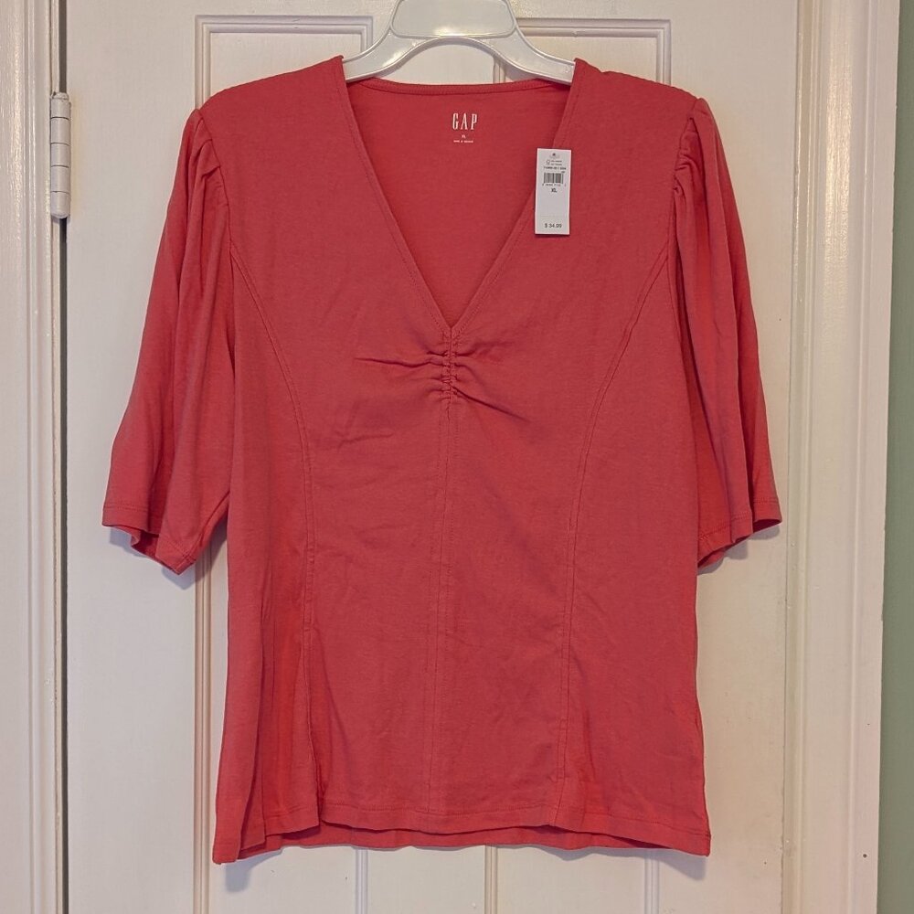 NWT Gap Favorite Puff Sleeve V-Neck T-Shirt XL